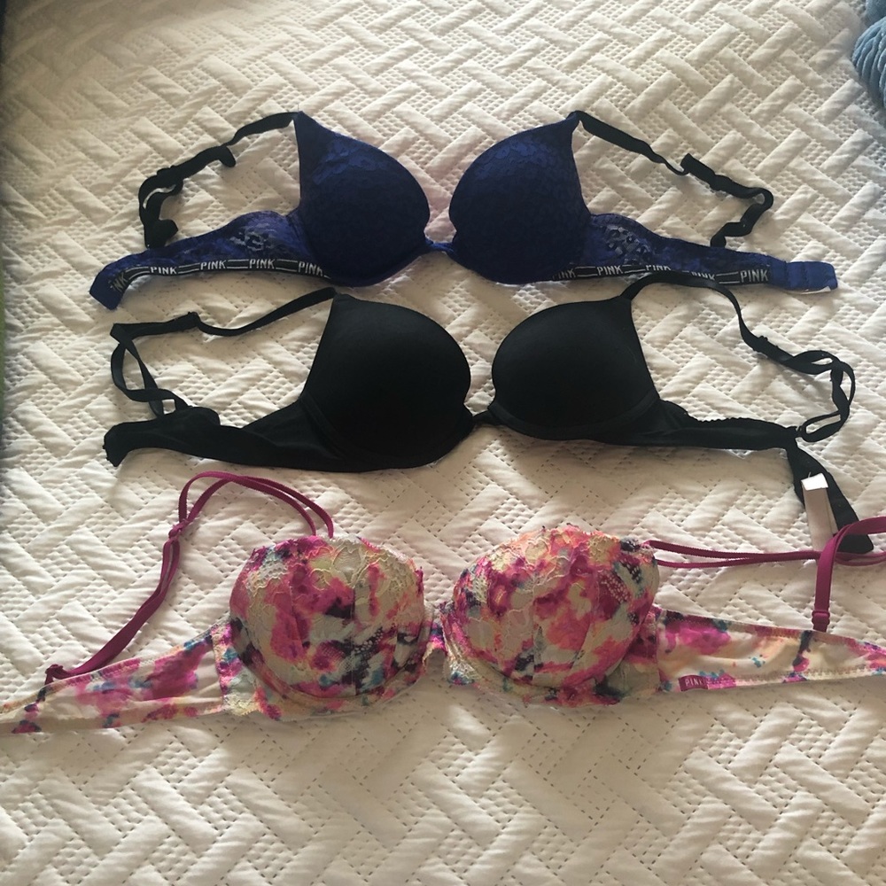 32 and 35 A bras. All from VICTORIA SECRET